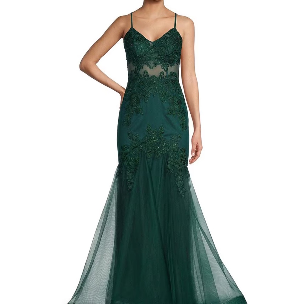 Blondie Nites
Embellished Illusion Corset Lace-Up Back Mermaid Gown